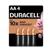 Pilha AA Duracell Alcalina com 4 unidades
