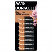 Pilha AA Duracell Alcalina com 16 unidades