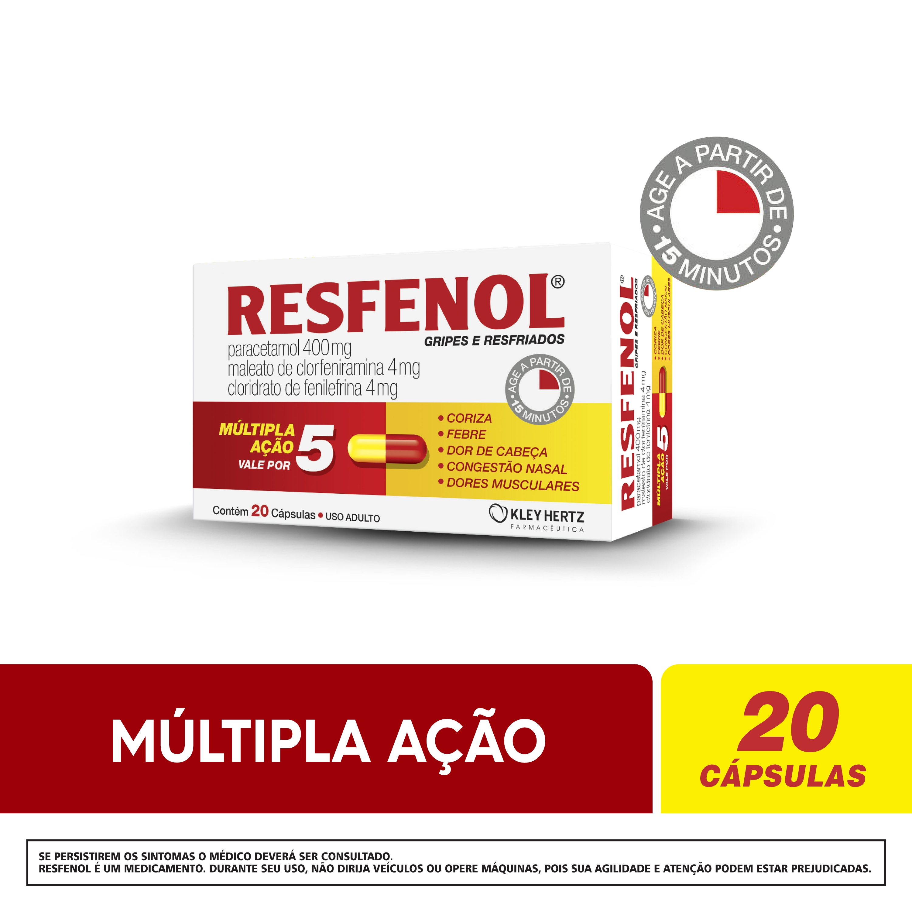 Resfenol 20 cápsulas - Preço e para que serve | Drogasil