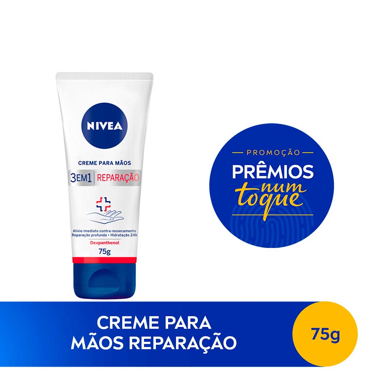 Creme para Mãos Nivea 3 em 1 Reparação 75ml Menor preço em Creme para Mãos Nivea 3 em 1 Reparação 75ml