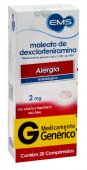 Maleato de Dexclorfeniramina 2mg 20 comprimidos EMS Genérico