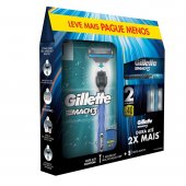 Kit Barbeador Gillette Mach3 Acqua Grip 1 aparelho + 2 cargas