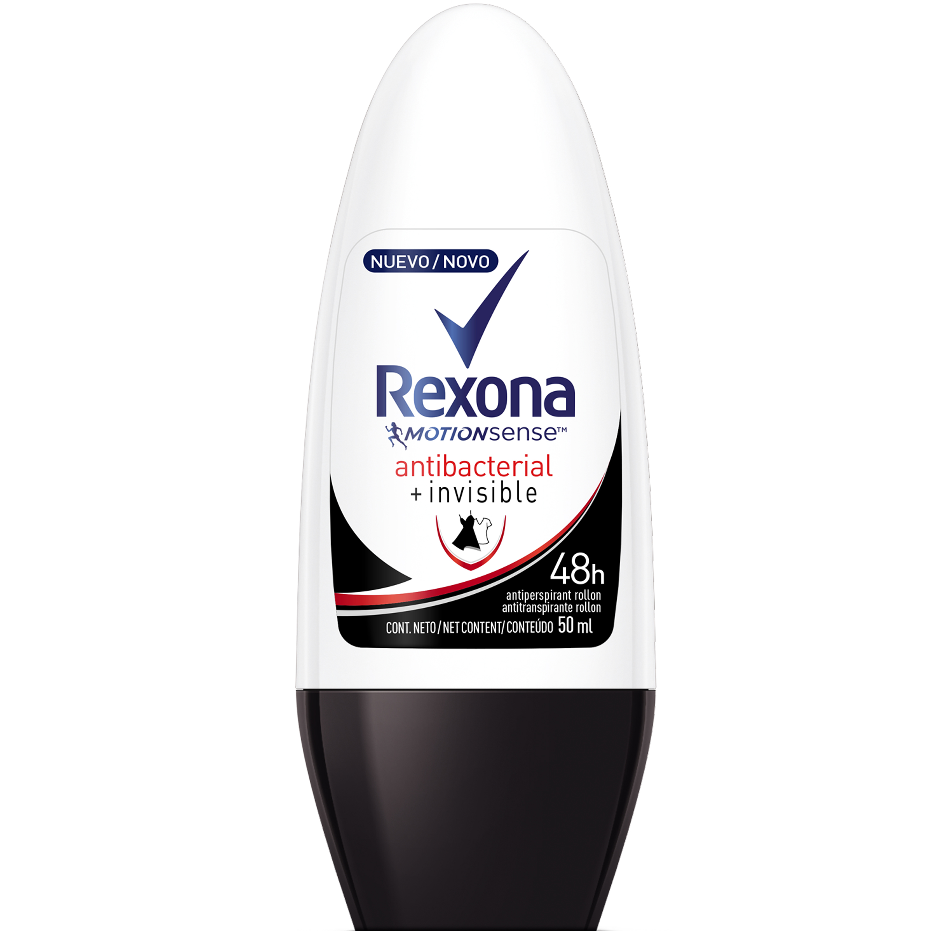 Desodorante Roll On Rexona Women Antibacterial + Invisible 50ml