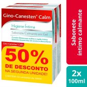 Kit Promocional Sabonete Íntimo em Gel Gino-Canesten® Calm com 50% de desconto na 2ª unidade