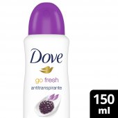 Desodorante Dove Go Fresh Amora e Flor de Lótus Aerossol Antitranspirante com 150ml