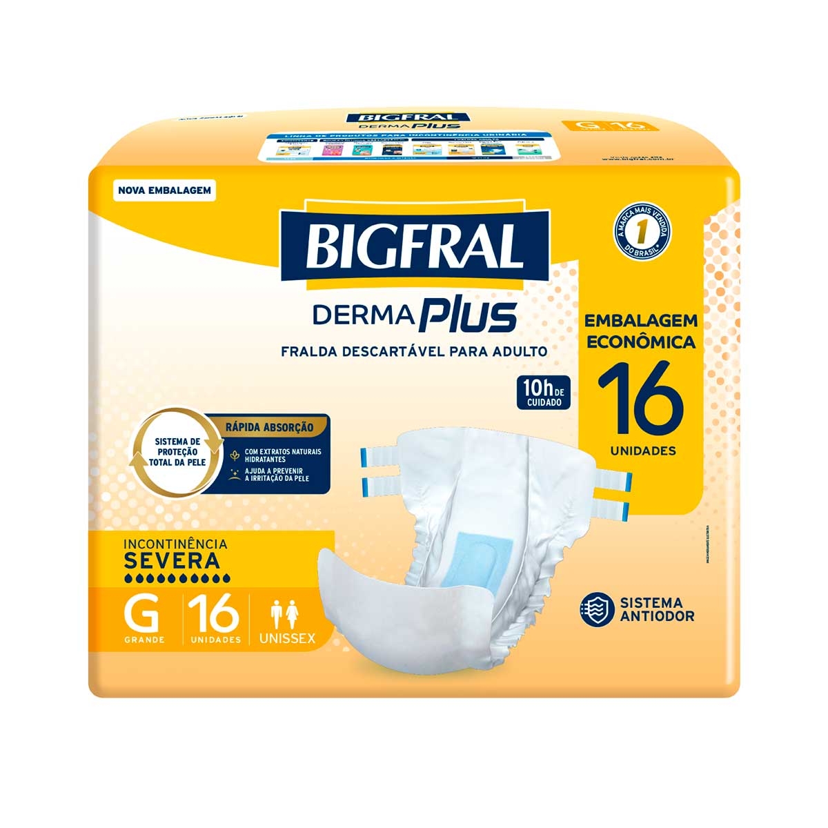 Fralda Adulto Bigfral Derma Plus G 16 unidades é ruim? Fralda Adulto Bigfral Derma Plus G 16 unidades é boa?
