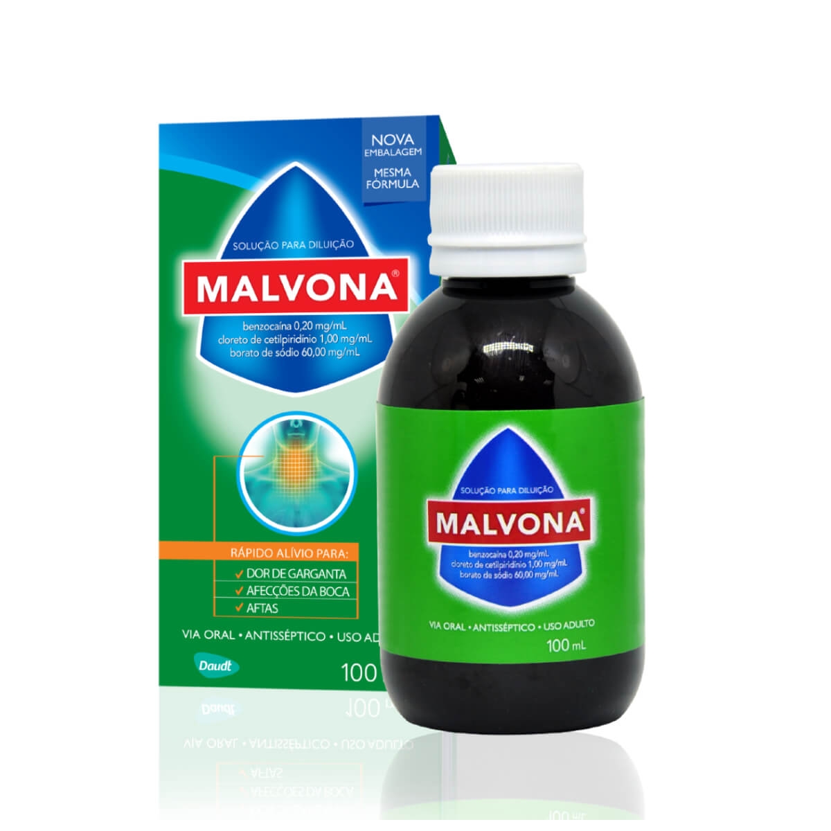 Solução Antisséptica Bucal Malvona com 100ml