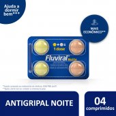 Fluviral Noite Paracetamol 800mg + Cloridrato Fenillefrina 20mg + Maleato de Clorfeniramina 4mg 4 comprimidos