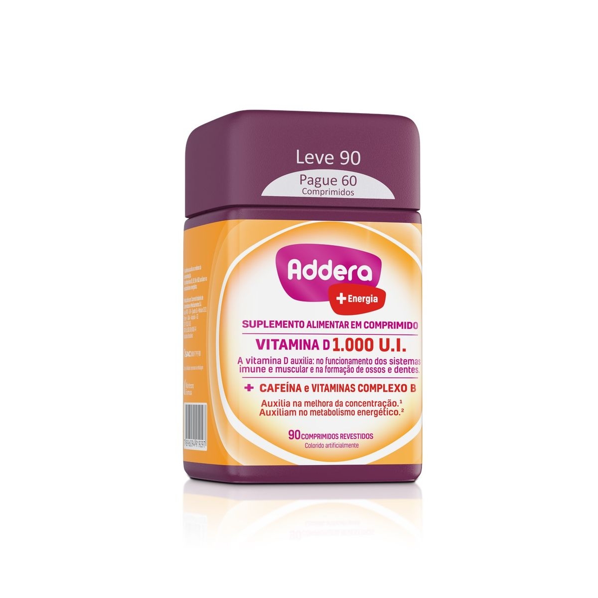 Vitamina D Addera +Energia 1.000UI com 90 Comprimidos Menor preço em Vitamina D Addera +Energia 1.000UI com 90 Comprimidos