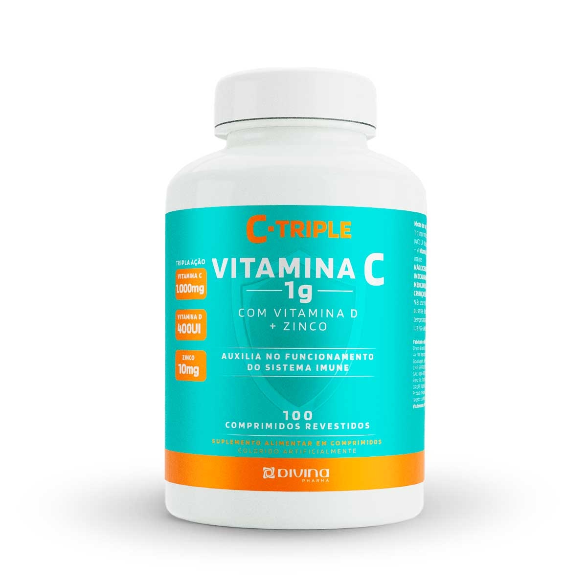 C-Triple Vitamina C 1g com Vitamina D + Zinco com 100 comprimidos Menor preço em C-Triple Vitamina C 1g com Vitamina D + Zinco com 100 comprimidos