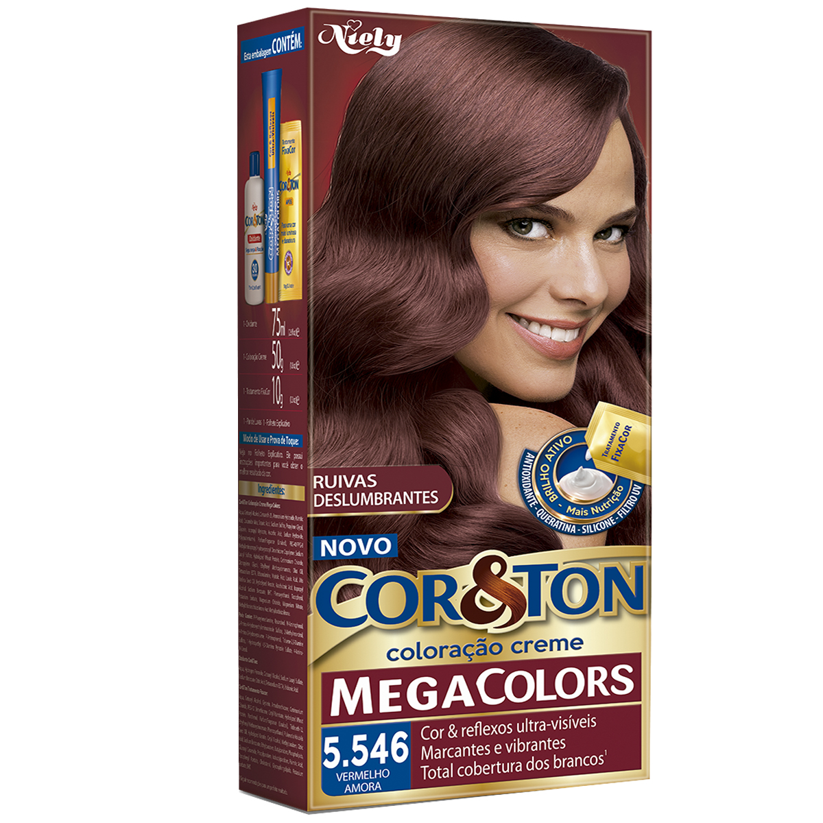 Tintura Cor e Ton Niely 5.546 Vermelho Amora 1 Unidade
