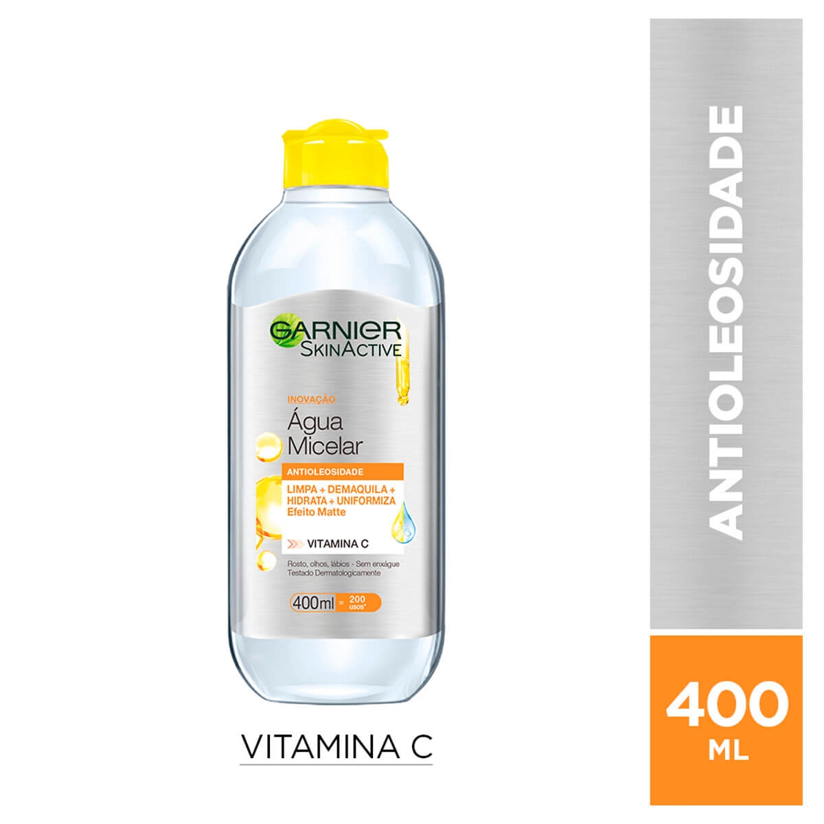 Água Micelar Garnier SkinActive Antioleosidade Vitamina C Oil Free com 400ml