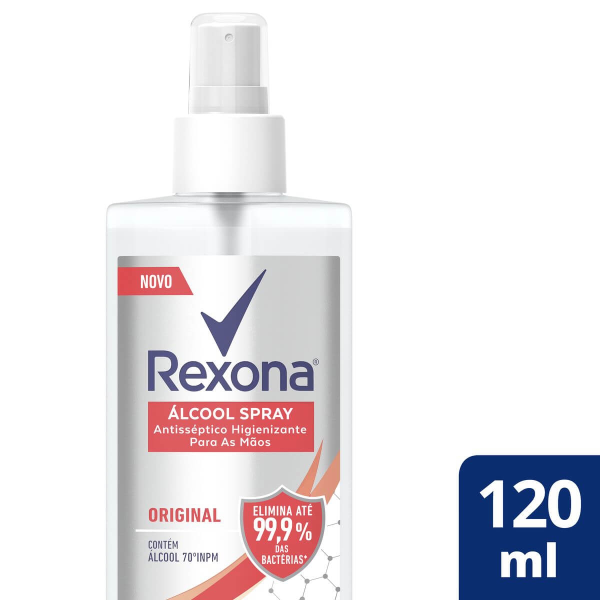 Álcool Spray Antisséptico 70% Rexona Original com 120ml Menor preço em Álcool Spray Antisséptico 70% Rexona Original com 120ml