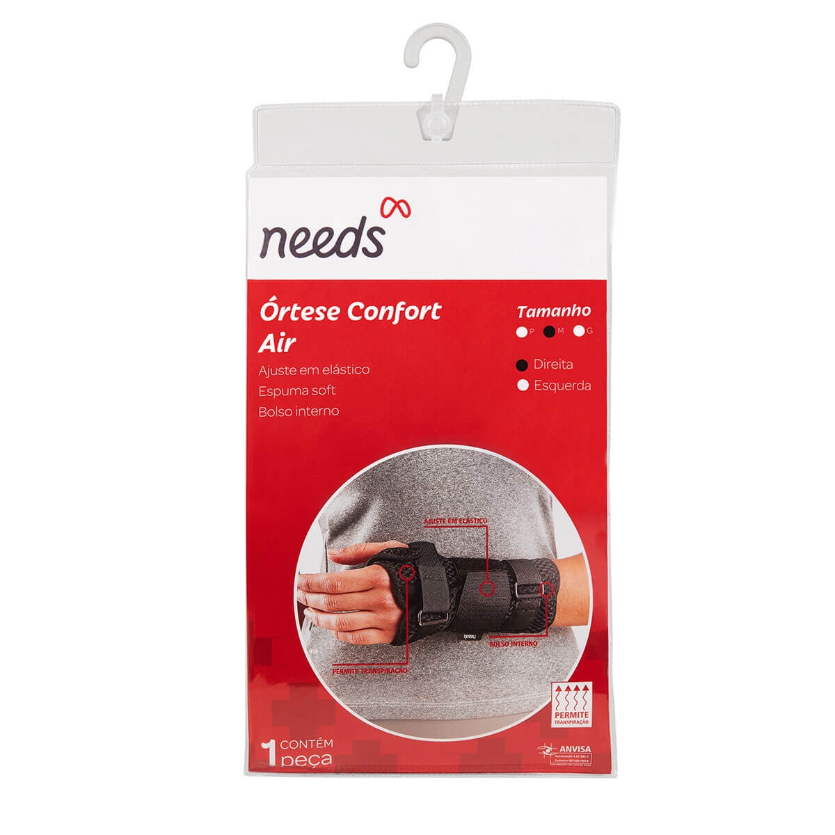 Órtese com Tala para Punho Direito Needs Confort Air Tamanho M Menor preço em Órtese com Tala para Punho Direito Needs Confort Air Tamanho M