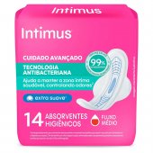 Absorvente Intimus Ultrafino Tecnologia Antibacteriana Com Abas com 14 unidades