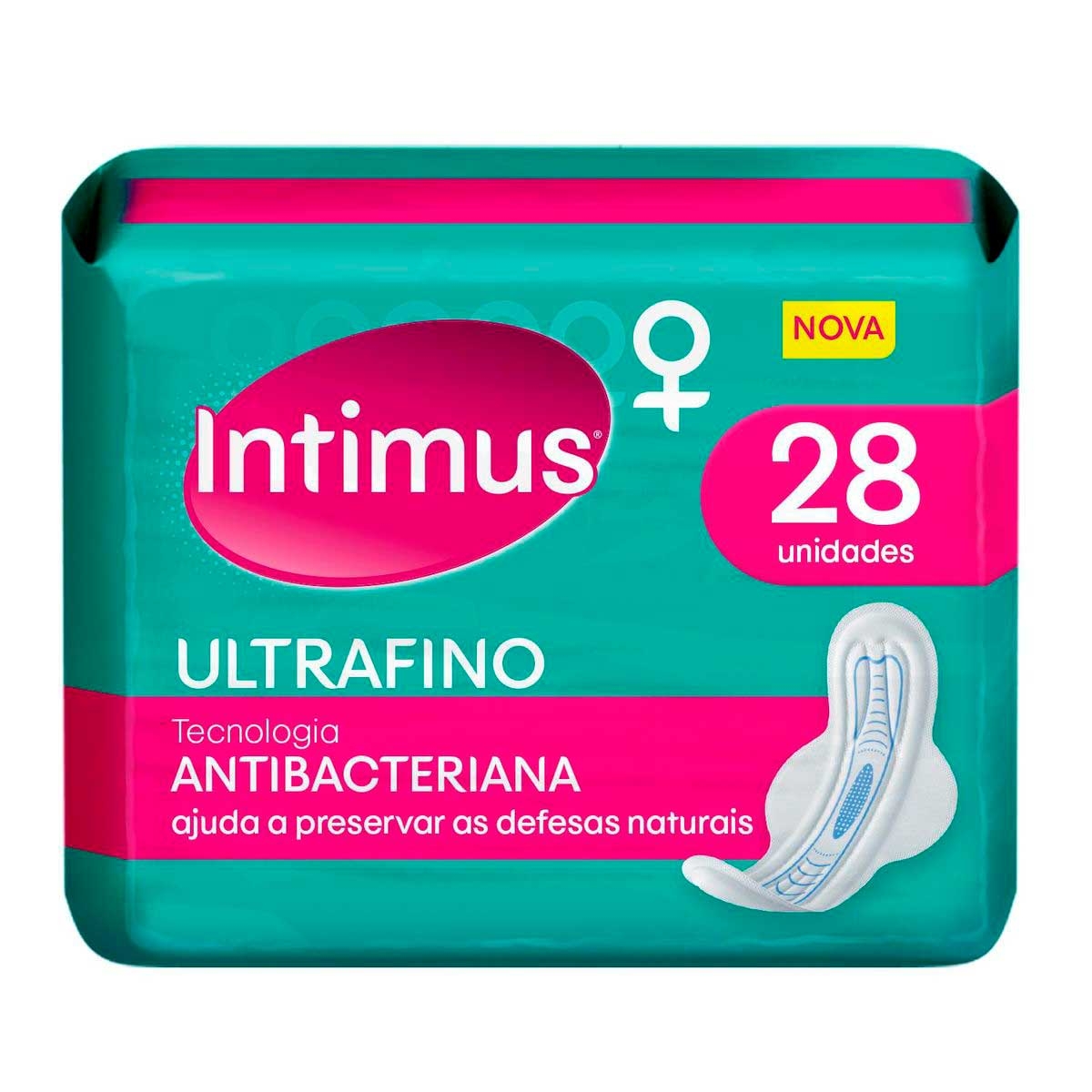 Absorvente Intimus Ultrafino Tecnologia Antibacteriana Com Abas com 28 unidades 28 Unidades