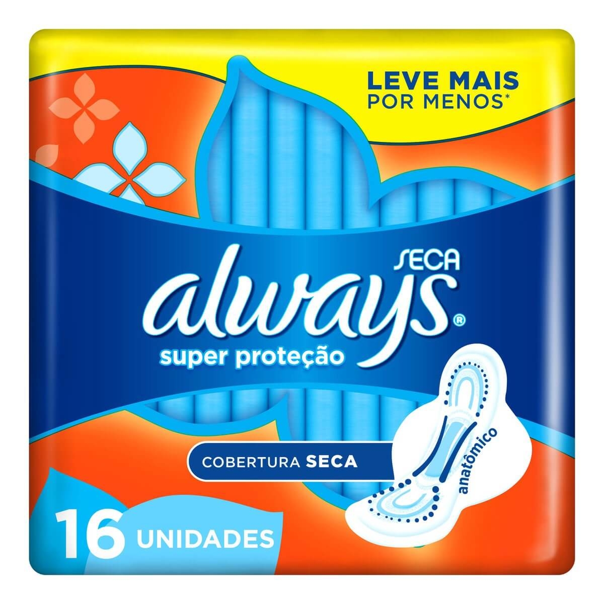 Absorvente Always Super Proteção Seca com Abas 16 Unidades Drogasil