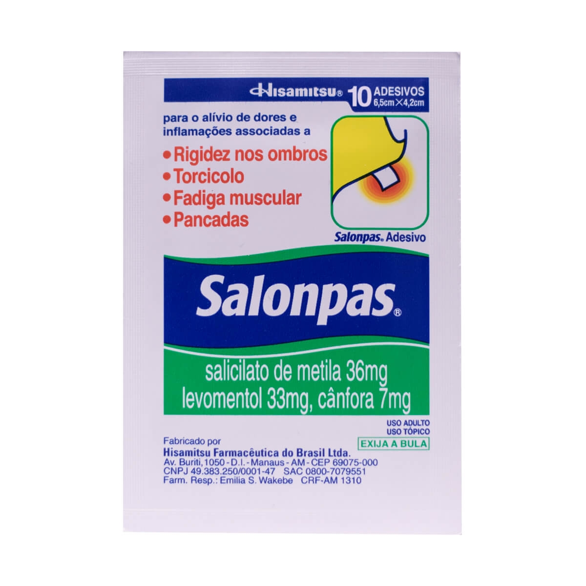 Adesivo Salonpas Tamanho P com 10 unidades