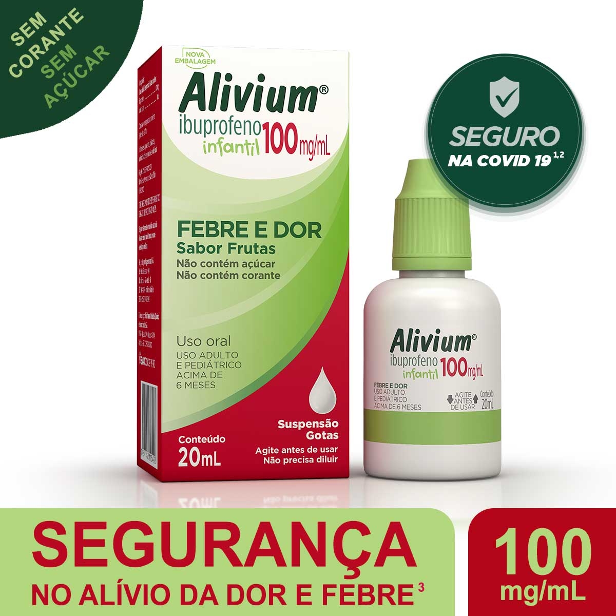 Alivium Ibuprofeno 100mg/ml Gotas Sabor Frutas 20ml