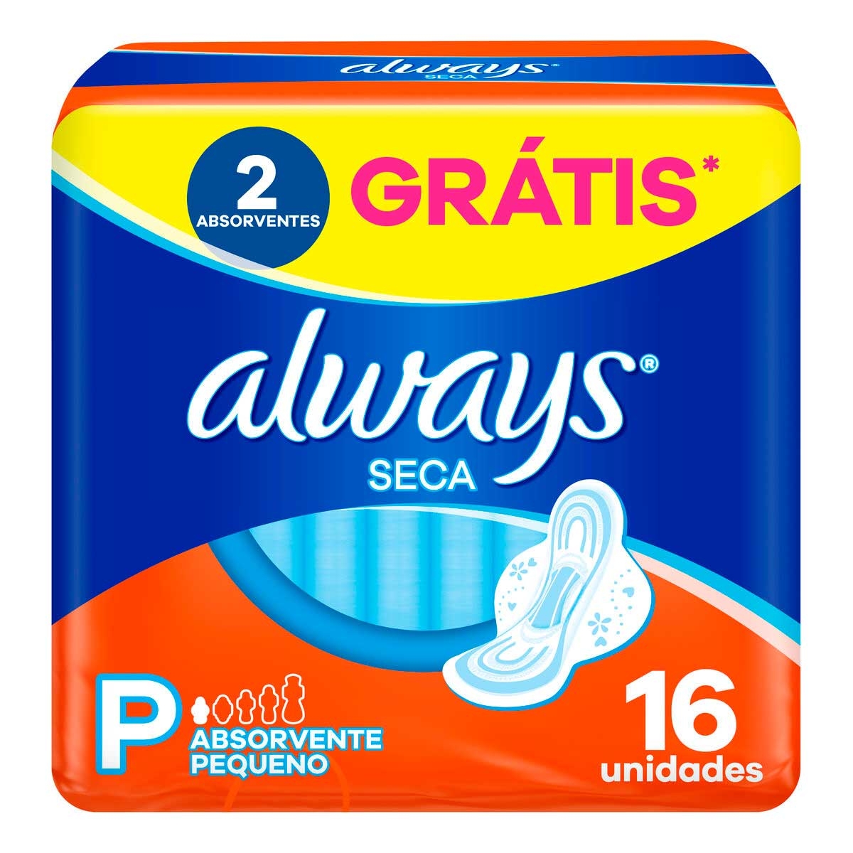 Absorvente Always Seca P com Abas 16 unidades Menor preço em Absorvente Always Seca P com Abas 16 unidades