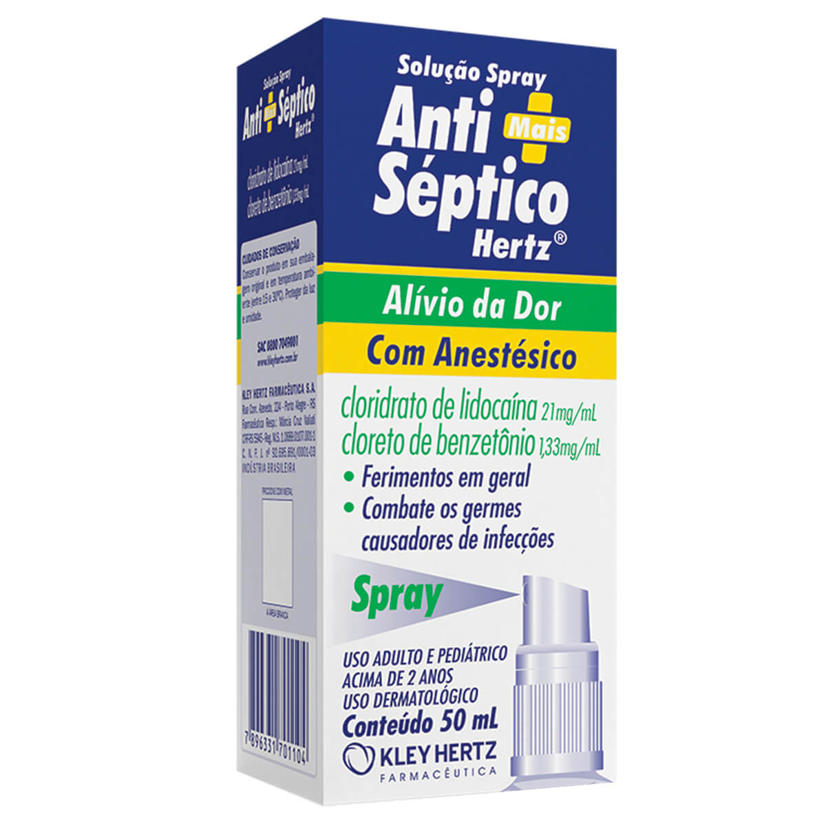Solução Antisséptica Hertz com Anestésico Spray com 50ml