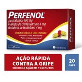 Perfenol Paracetamol 400mg + Cloridrato Fenillefrina 4mg + Maleato de Clorfeniramina 4mg 20 cápsulas