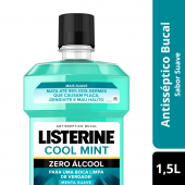 Enxaguante Antisséptico Bucal Listerine Cool Mint Zero Álcool Menta Suave com 1,5L