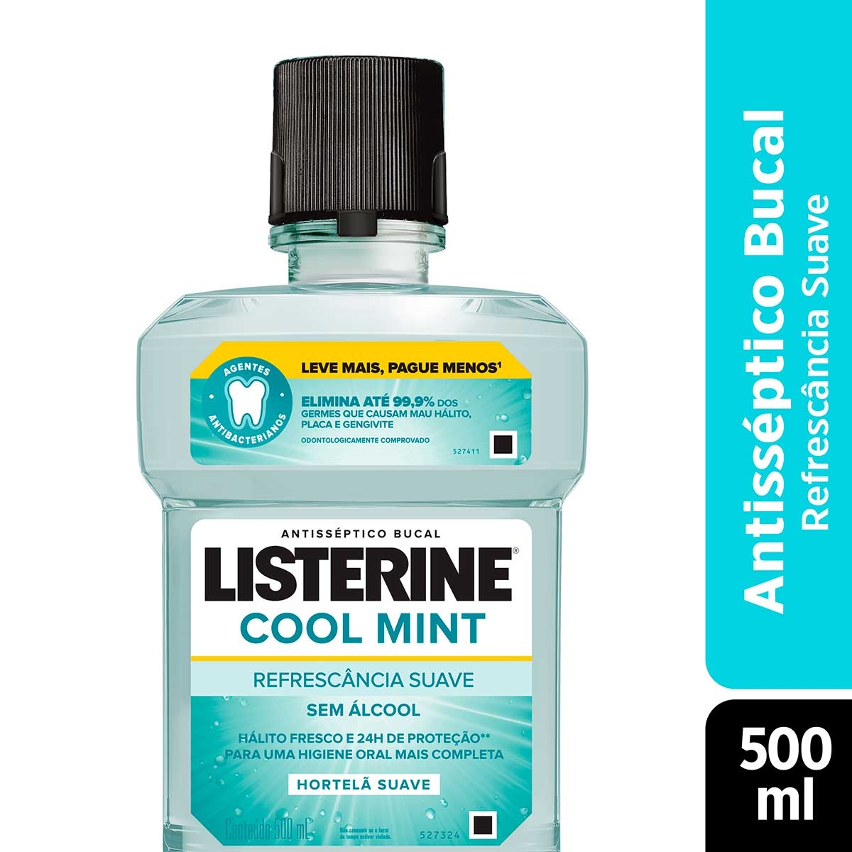 Enxaguante Antisséptico Bucal Listerine Cool Mint Zero Álcool Hortelã com 500ml