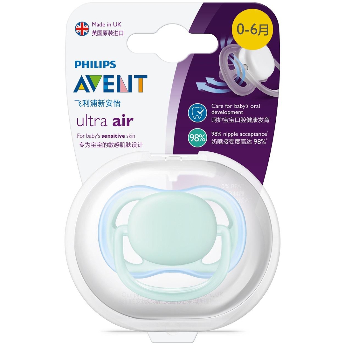 AVENT CHUPETA ULTRA AIR AZUL 0 A 6 MESES Menor preço em AVENT CHUPETA ULTRA AIR AZUL 0 A 6 MESES