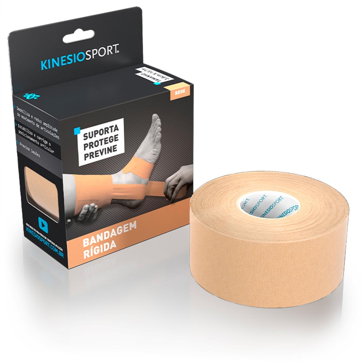 Bandagem Rígida Kinesiosport Bege 3.8cm x 13.7m com 1 unidade