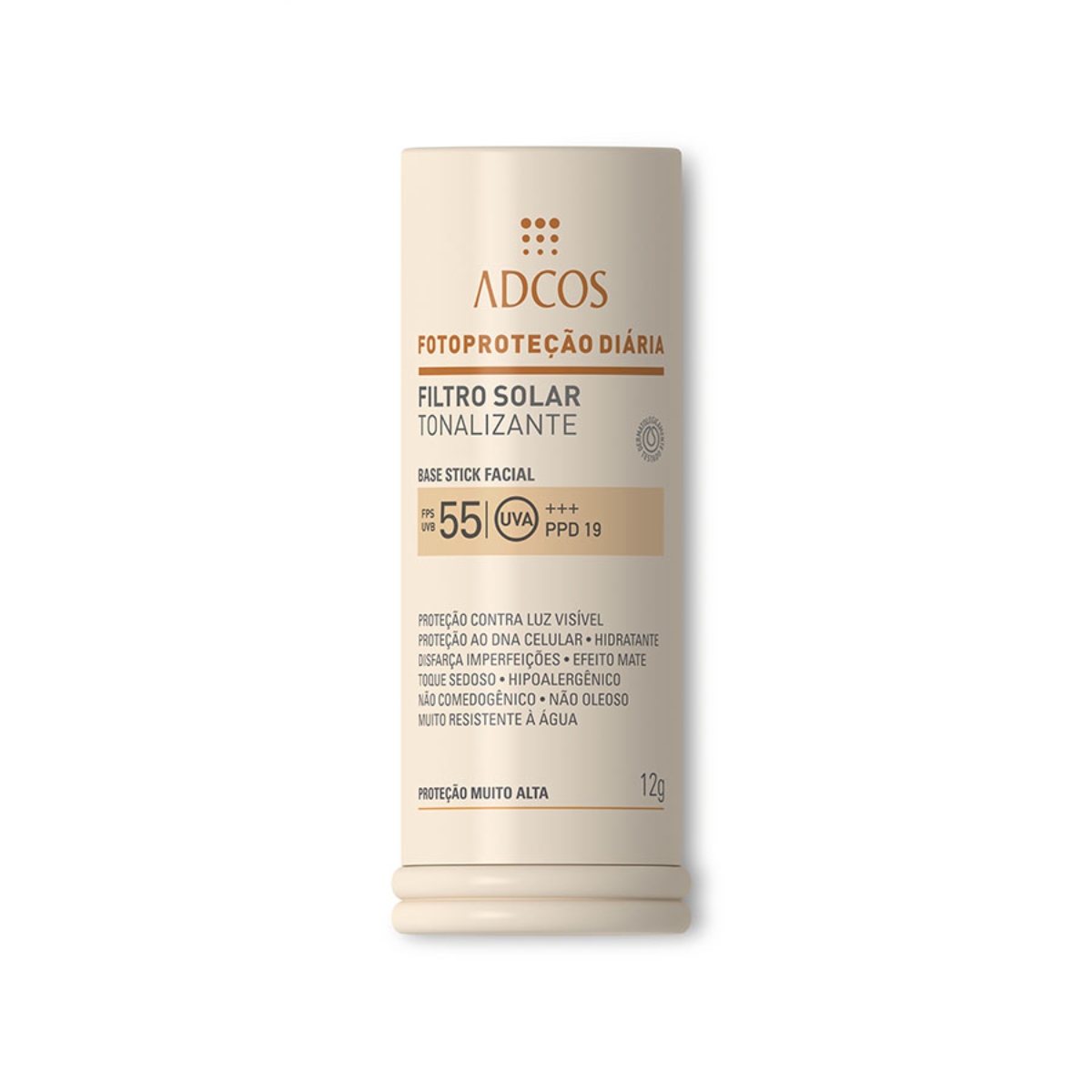 Adcos Filtro Solar Tonalizante Fps55 Base Stick Bronze 12g