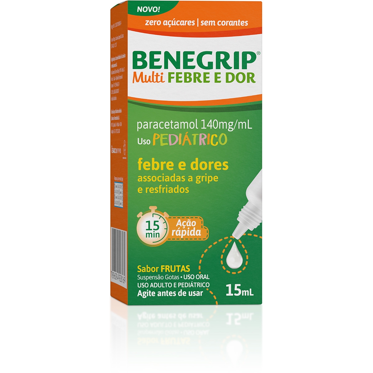 Benegrip Multi Febre e Dor Pediátrico Sabor de Frutas Gotas 15ml | Drogasil