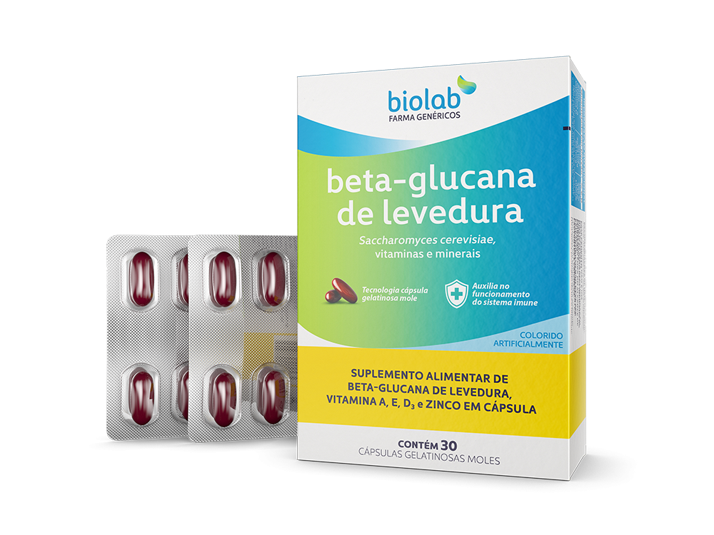Suplemento Alimentar de Beta-Glucana Levedura Biolab 30 cápsulas Menor preço em Suplemento Alimentar de Beta-Glucana Levedura Biolab 30 cápsulas