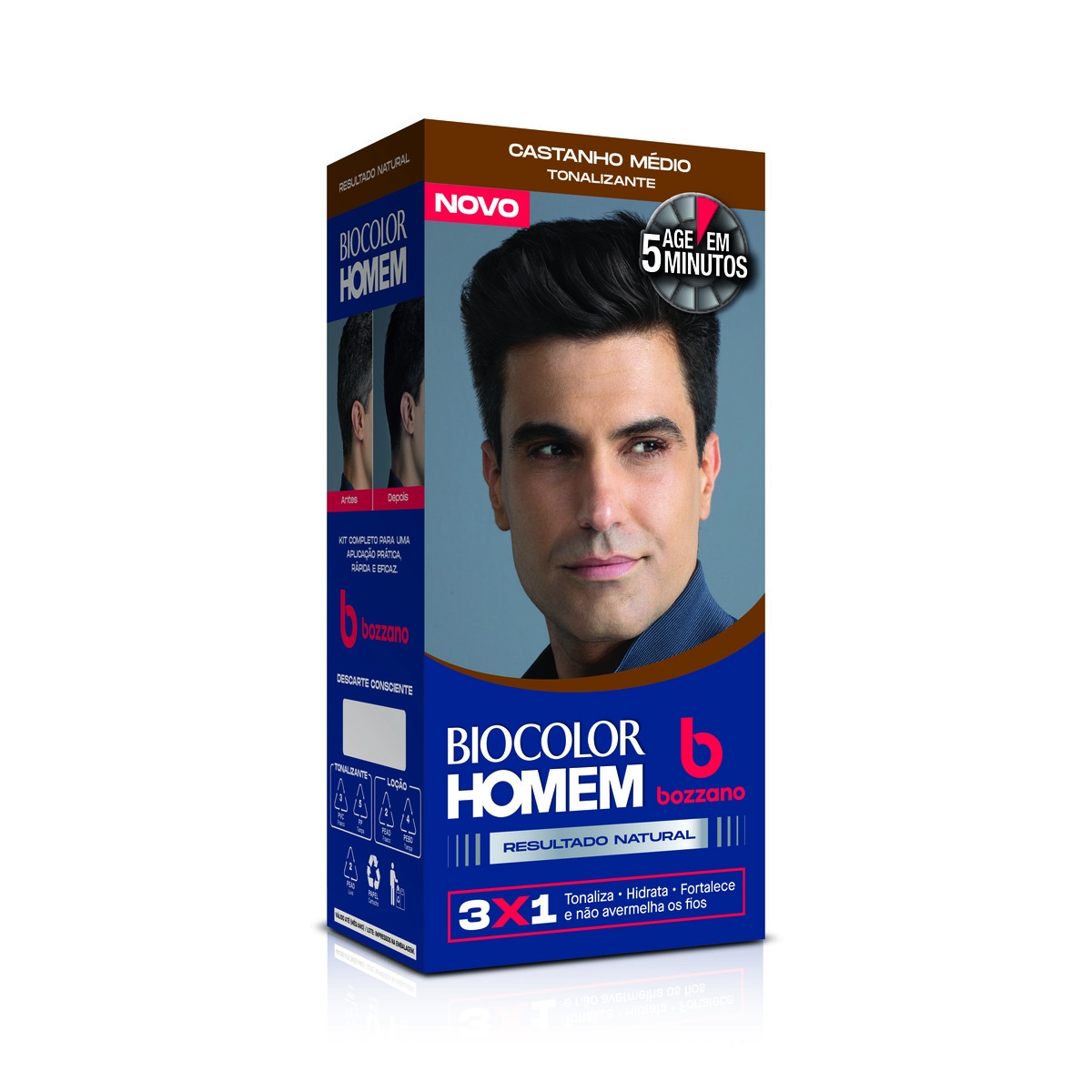 Tonalizante Biocolor Homem Bozzano Castanho Médio - em oferta | Drogasil