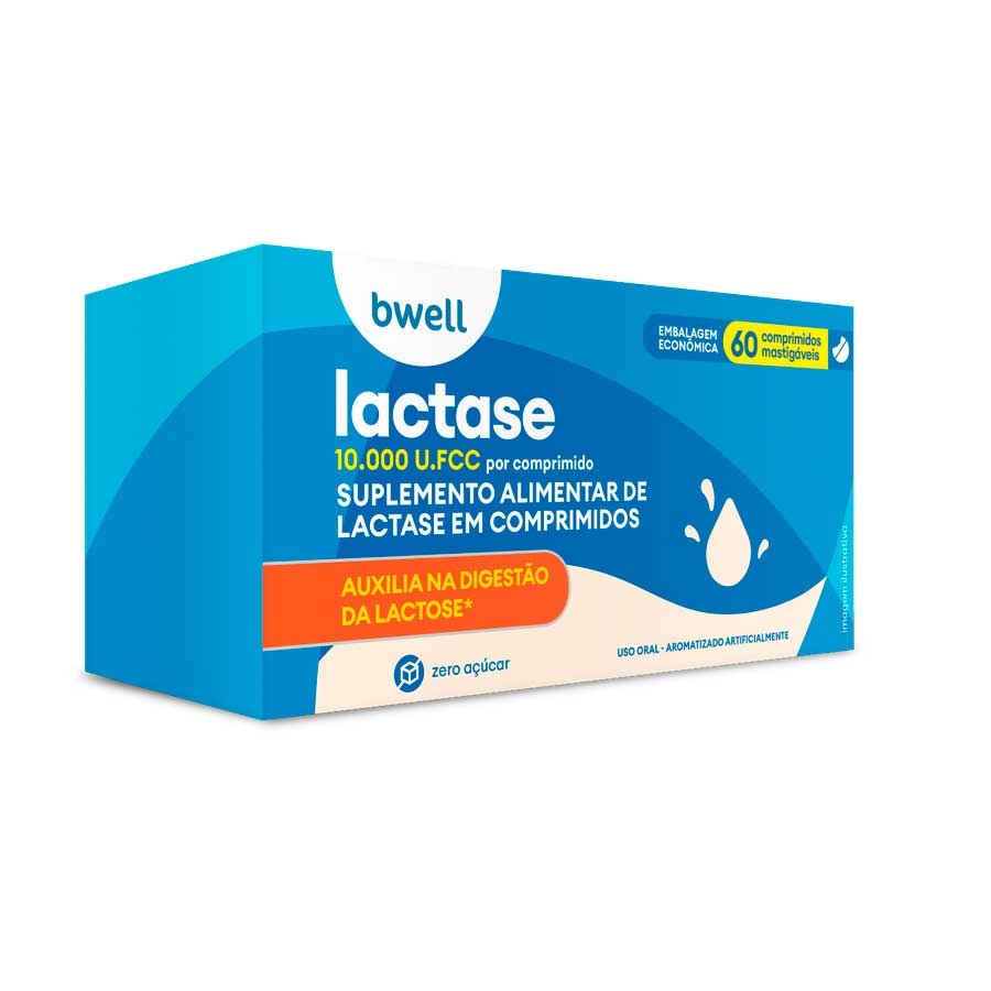 Lactase Bwell 10.000 FCC 60 Comprimidos Mastigáveis Com Menor Preço ...