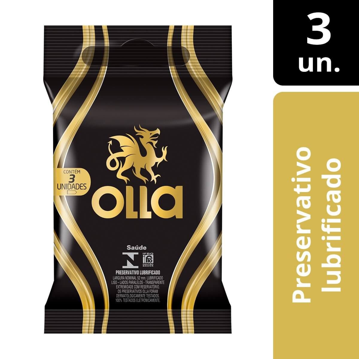 Camisinha Olla Lubrificado com 3 unidades