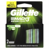 Carga para Aparelho de Barbear Gillette Mach3 Sensitive com 2 unidades