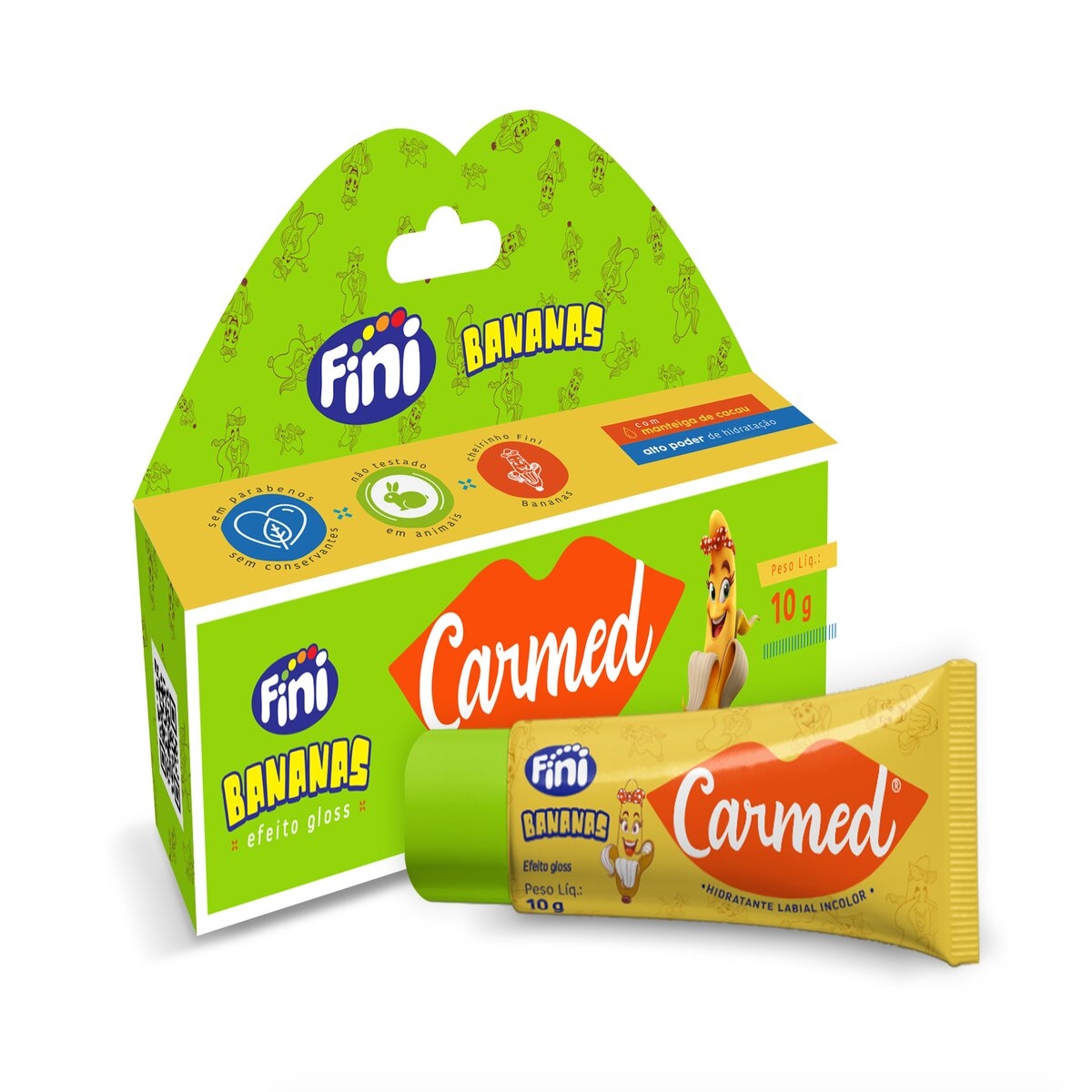 Hidratante Labial Carmed Fini Bananas Incolor Efeito Gloss 10g