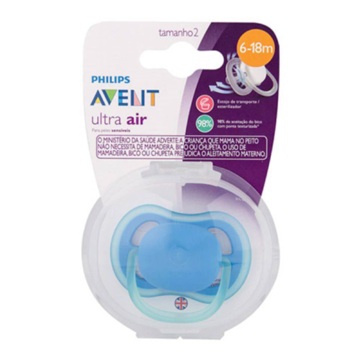 Chupeta Avent Ultra Air Azul 6 a 18 Meses Menor preço em Chupeta Avent Ultra Air Azul 6 a 18 Meses