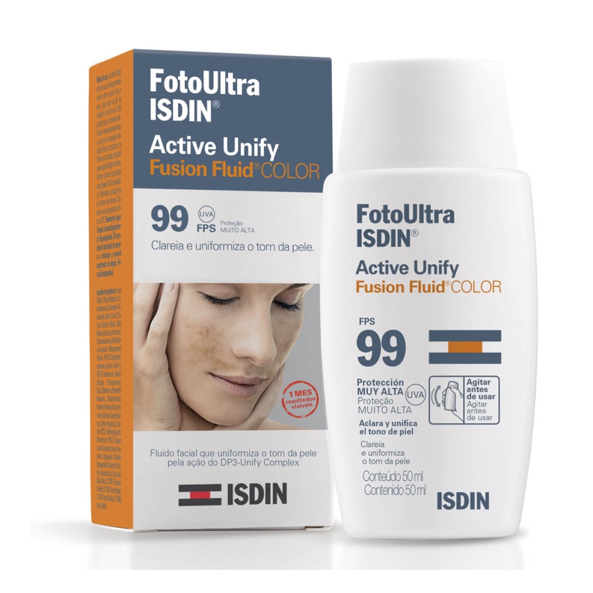 Clareador Facial Isdin FotoUltra Active Unify Fusion Fluid Color FPS 99 com 50ml 50ml