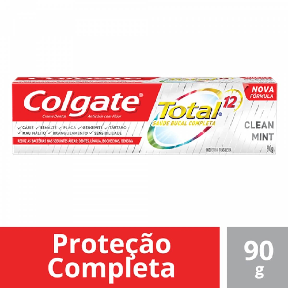 Pasta de Dente Colgate Total 12 Clean Mint com 90g Menor preço em Pasta de Dente Colgate Total 12 Clean Mint com 90g