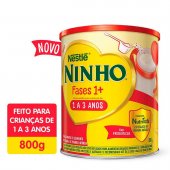 NINHO COMPOSTO LACTEO INFANTIL CRESCIMENTO PREBIO FASES 1+ 800 G LATA