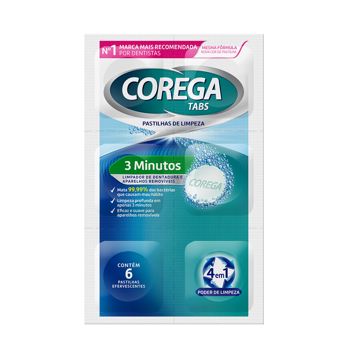 Corega Tabs Limpeza 3 Minutos 6 Pastilhas Pelo Melhor Preço | Drogasil