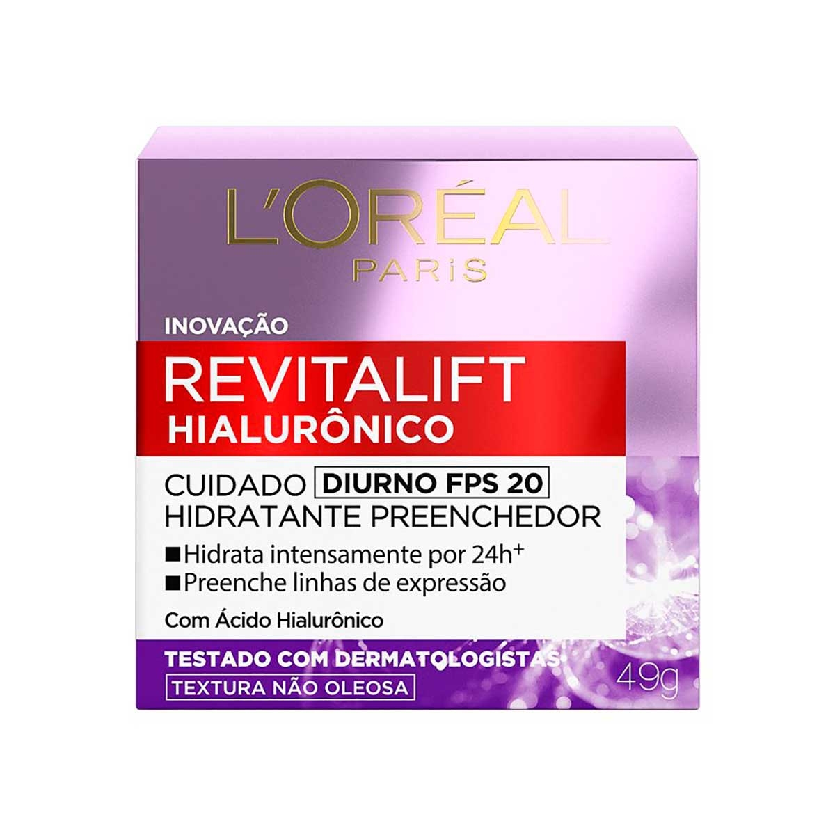 Creme Facial Anti-Idade L'Oréal Paris Revitalift Hialurônico Diurno FPS20 49g