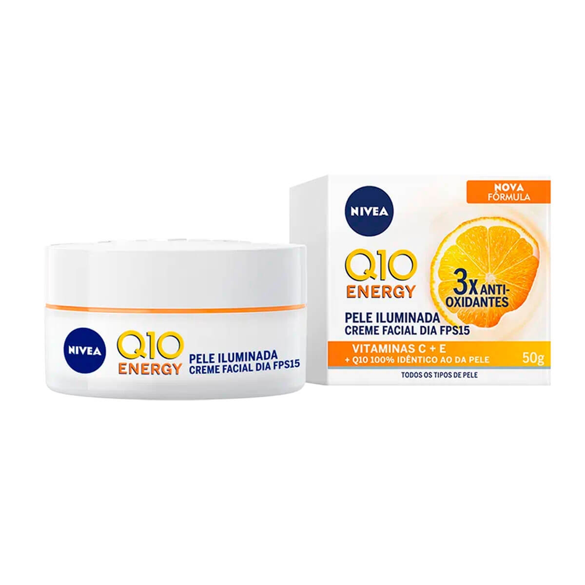 Creme Facial Antissinais Dia Nivea Q10 Energy Vitamina C FPS 15 com 50ml 50ml