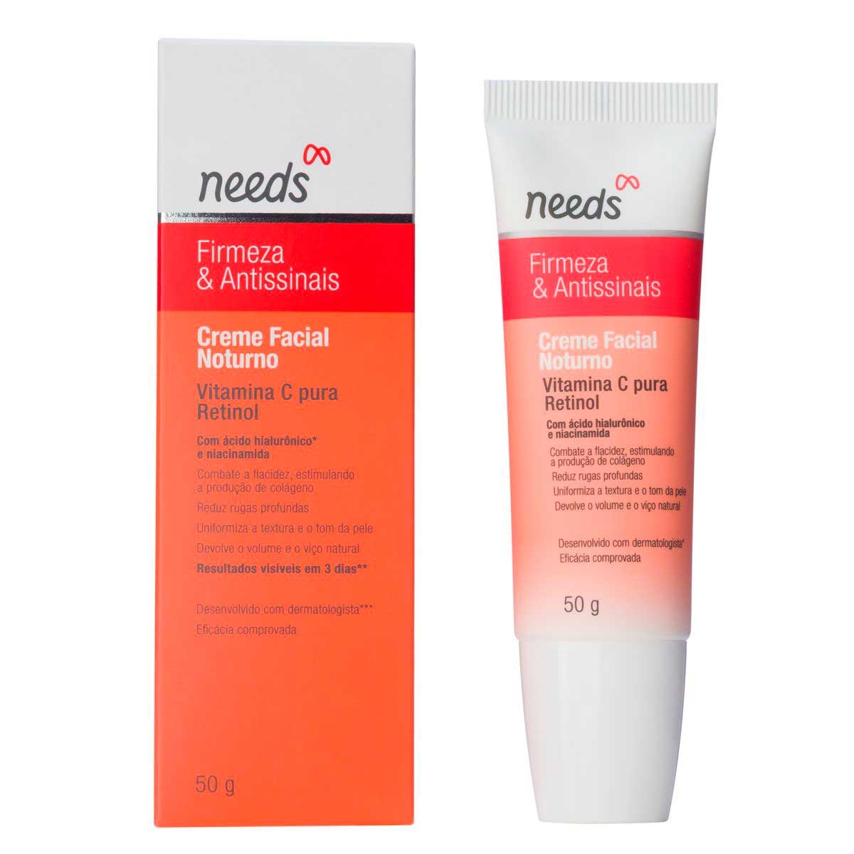 Creme Facial Noturno Needs Firmeza e Antissinais 50g Menor preço em Creme Facial Noturno Needs Firmeza e Antissinais 50g