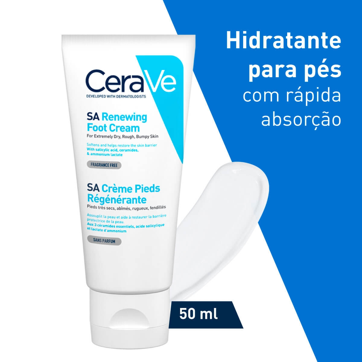 Creme CeraVe SA Renovador para os Pés com 88ml