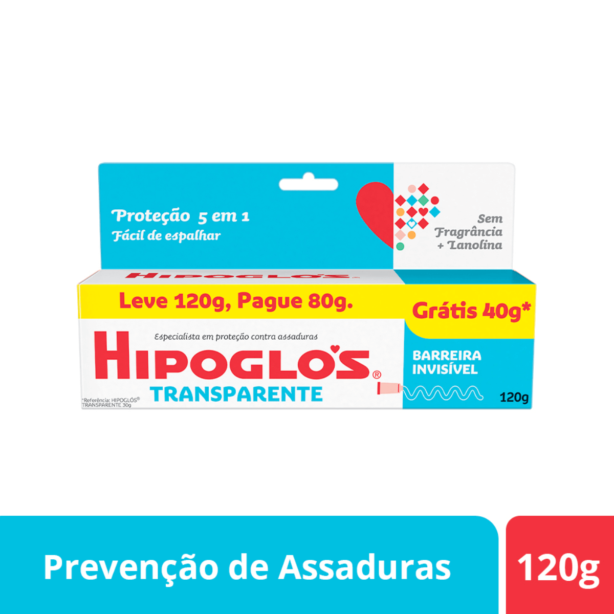 Creme Contra Assadura Hipoglós Transparente com 120g Menor preço em Creme Contra Assadura Hipoglós Transparente com 120g