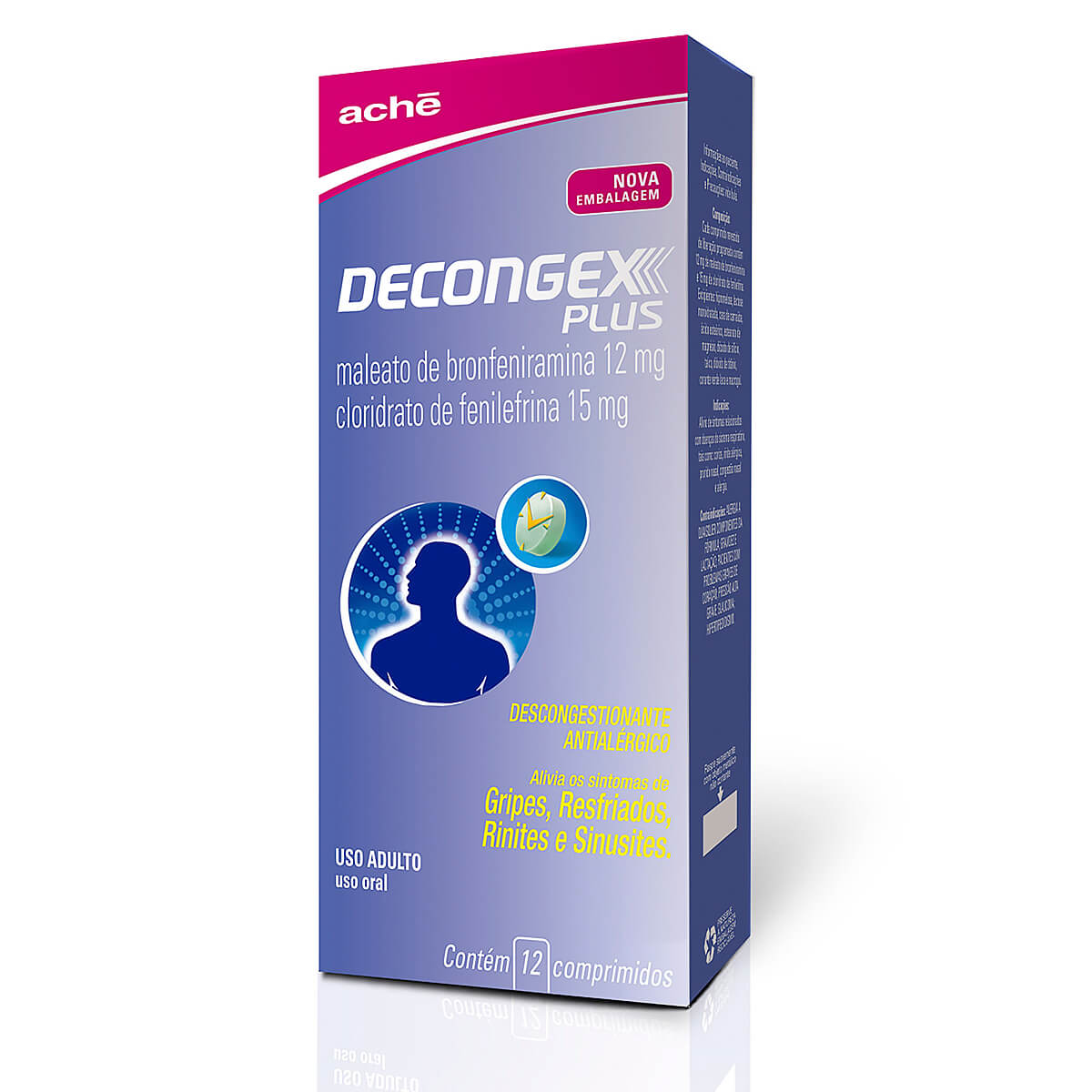 Decongex Plus 12mg + 15mg comprimidos: preço e para que serve | Drogasil