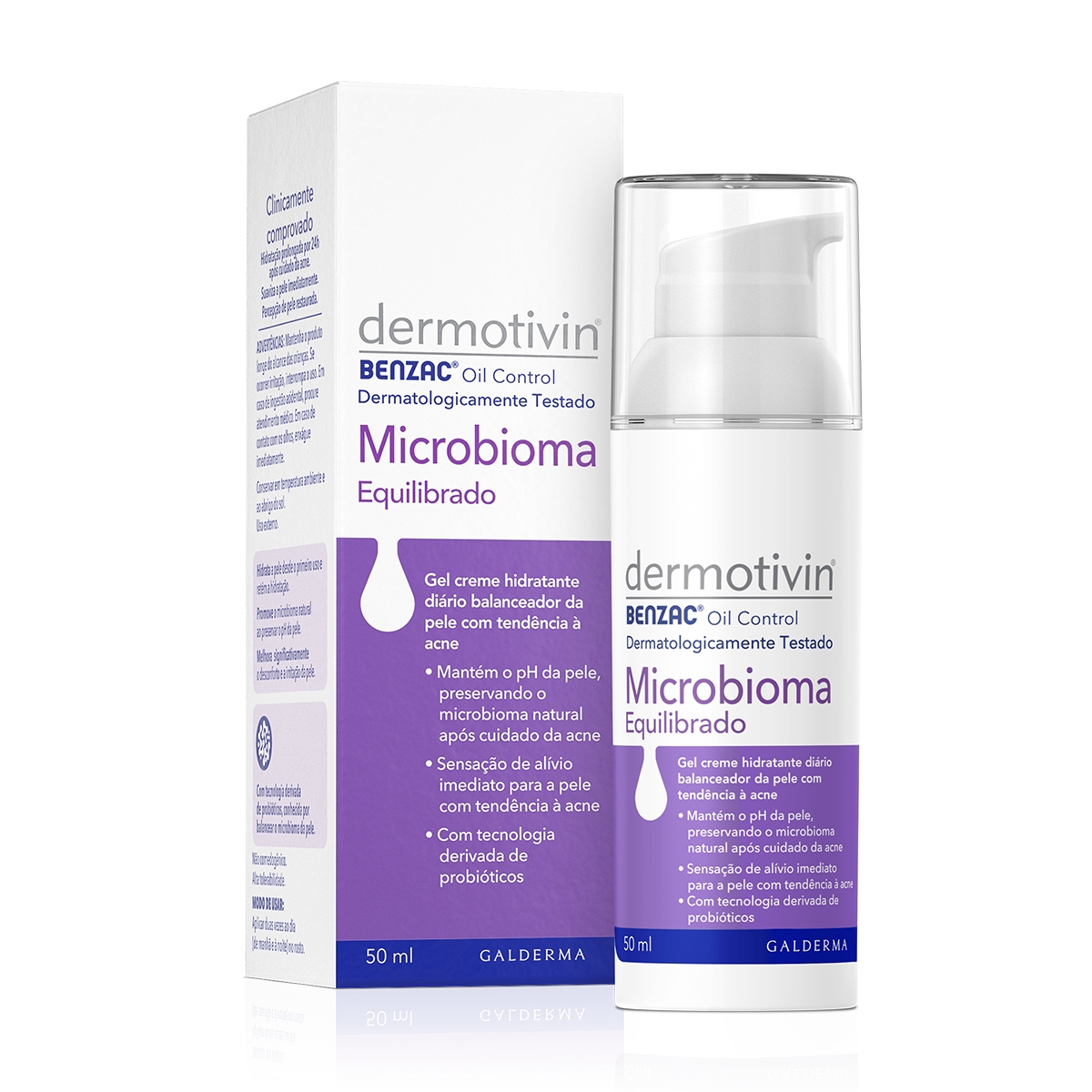 Gel Creme Hidratante Dermotivin Benzac Oil Control Microbioma Equilibrado Pele com Acne 50ml Menor preço em Gel Creme Hidratante Dermotivin Benzac Oil Control Microbioma Equilibrado Pele com Acne 50ml